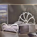 Iron double bed with crystal decorations Eden, made in Italy