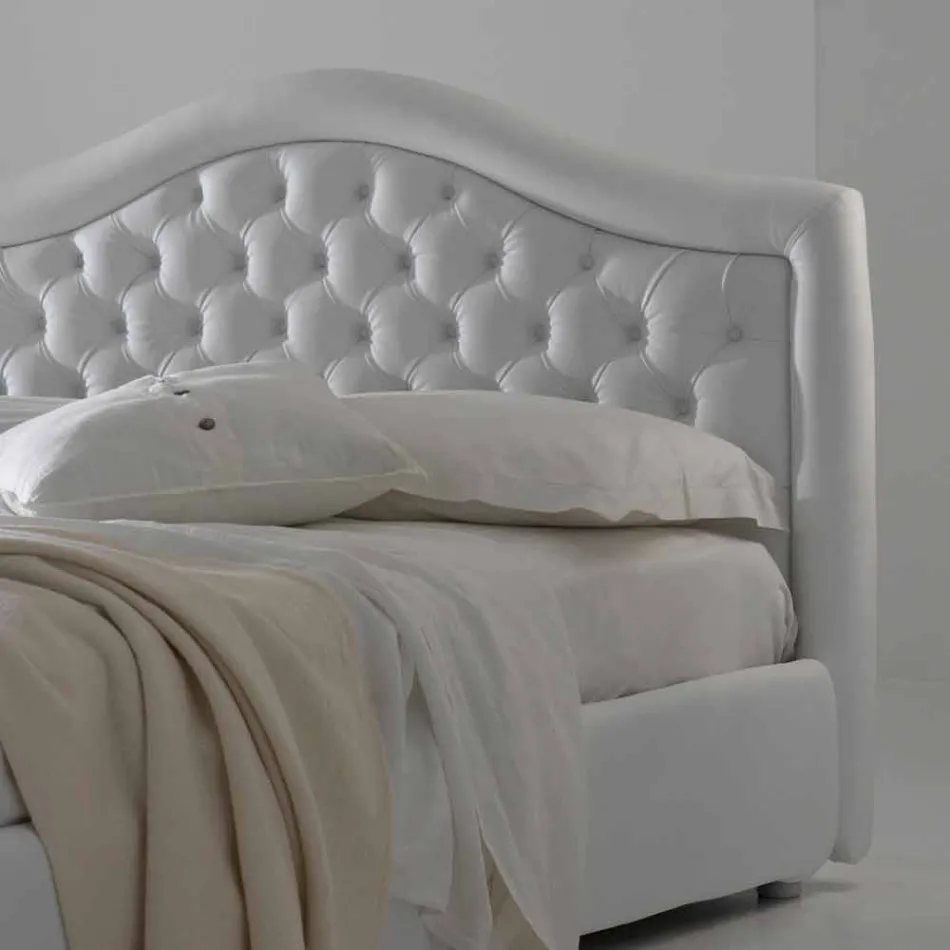 Quilted capitonnè double bed, classic design, Capri Bolzan Viadurini