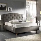 Padded double bed with storage box 160x190 / 200cm Leone Viadurini