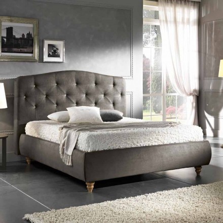 Padded double bed with storage box 160x190 / 200cm Leone Viadurini