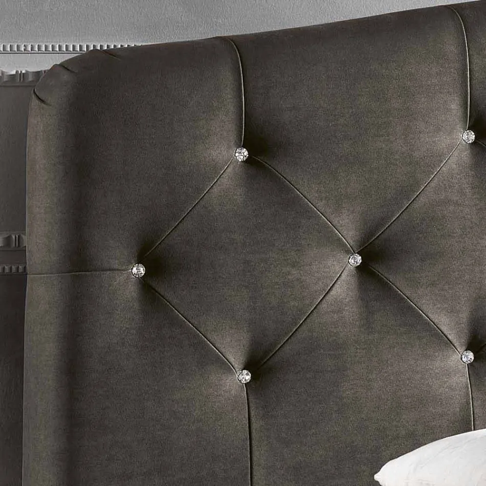 Padded double bed with storage box 160x190 / 200cm Leone Viadurini