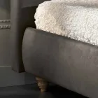 Padded double bed with storage box 160x190 / 200cm Leone Viadurini