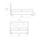 Upholstered Double Bed with Storage Box Made in Italy - Sunflower Viadurini