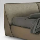 Double Bed Padded and Covered in Fabric and Leather Made in Italy - Lula Viadurini