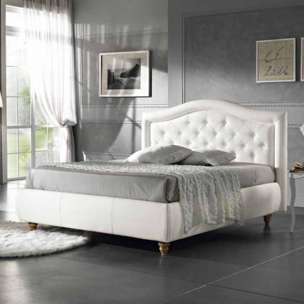 Imitation leather upholstered double bed with box 160x190 / 200 cm Agly Viadurini