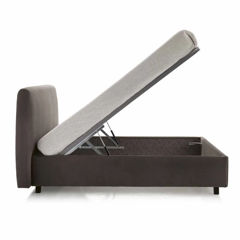 Modern upholstered double bed with 160x190 / 200cm Sun box Viadurini