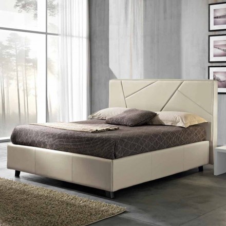 Imitation leather double bed with lift box 160x190 / 200 cm Mia Viadurini
