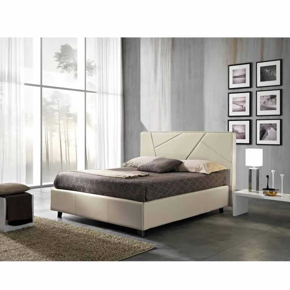 Imitation leather double bed with lift box 160x190 / 200 cm Mia Viadurini
