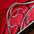 Double bed in iron craft with tapered legs Zoe Viadurini