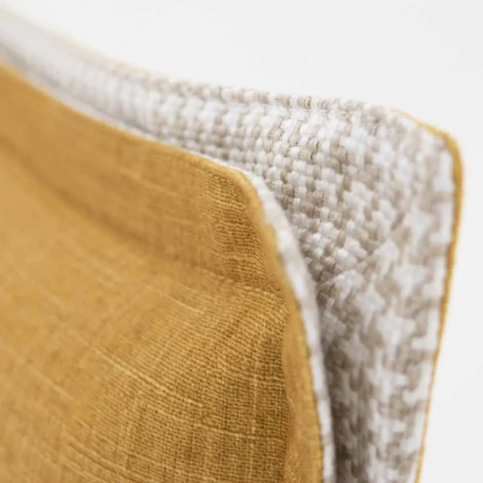 Double Bed in Fabric with Metal Feet Made in Italy - Glorio Viadurini