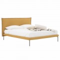Double Bed in Fabric with Metal Feet Made in Italy - Glorio