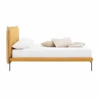 Double Bed in Fabric with Metal Feet Made in Italy - Glorio Viadurini