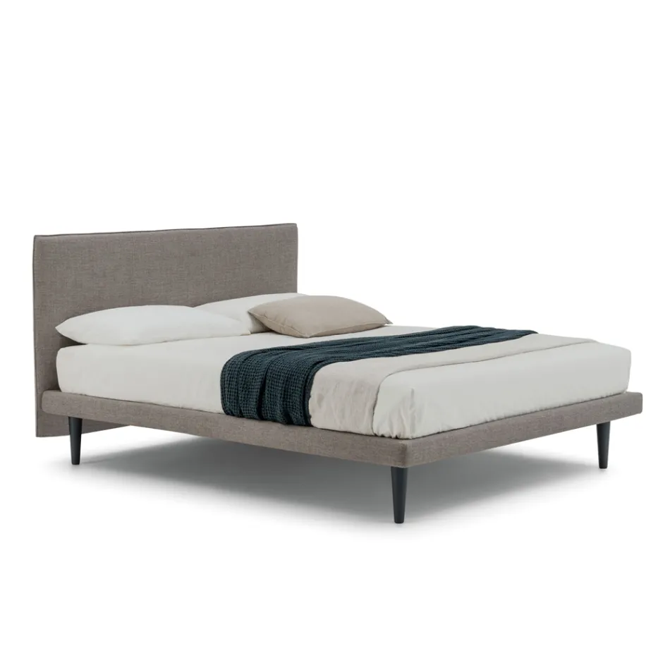 Modern design double bed, with thin base, Gaya New by Bolzan Viadurini
