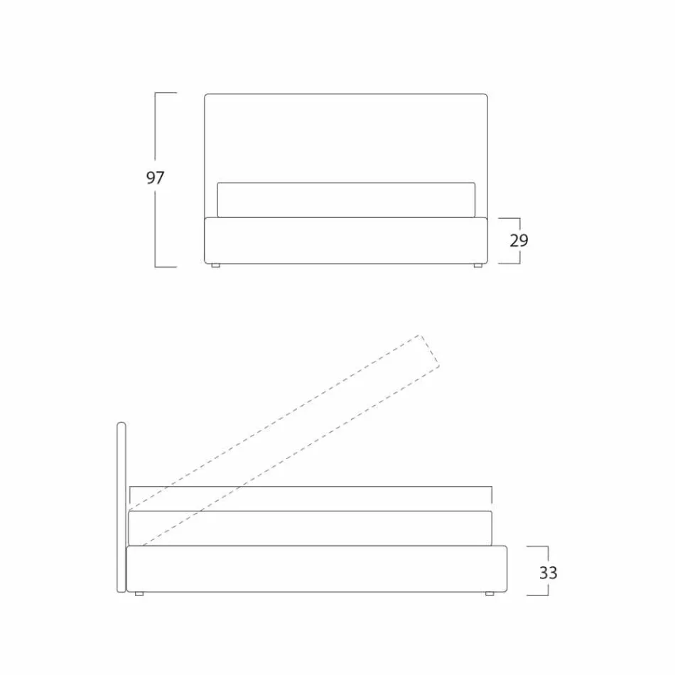 Modern double bed, with storage unit, Gaya New by Bolzan Viadurini