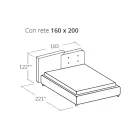 Modern Design Double Bed in Gray and Orange Velvet - Plorifon Viadurini