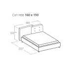Modern Design Double Bed in Gray and Orange Velvet - Plorifon Viadurini