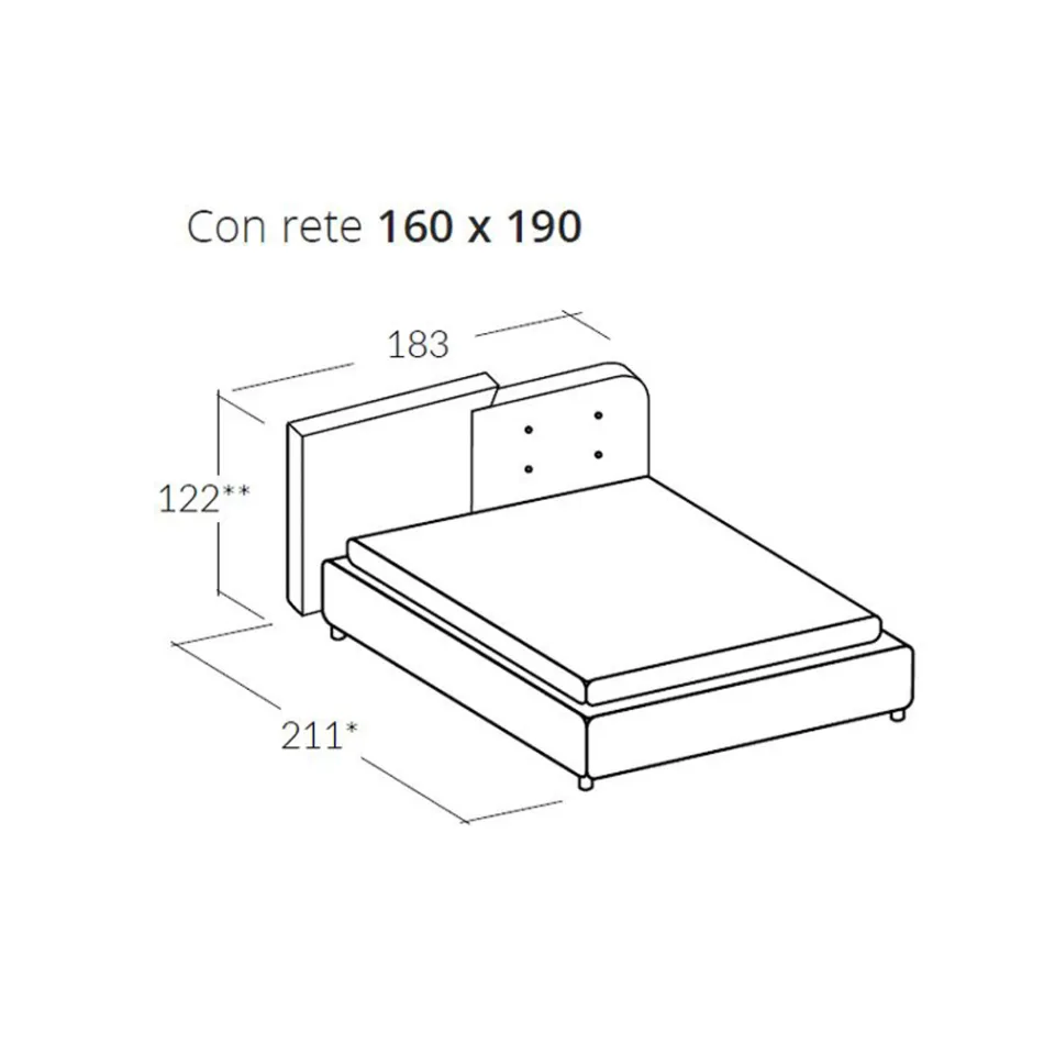 Modern Design Double Bed in Gray and Orange Velvet - Plorifon Viadurini