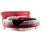 Luxury Round Modern Double Bed in Faux Leather Made in Italy - Dream Viadurini