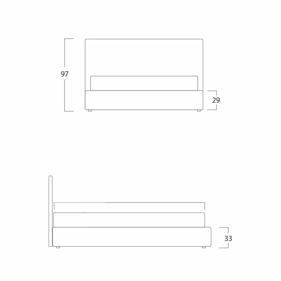 Modern double bed, without storage, Gaya New by Bolzan Viadurini