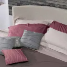 Round Design Double Bed Covered in Made in Italy Fabric - Rello Viadurini