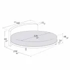 Round Design Double Bed Covered in Made in Italy Fabric - Rello Viadurini