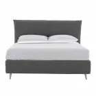 Double Bed with Removable Cover with Wooden Feet Made in Italy - Tampa Viadurini