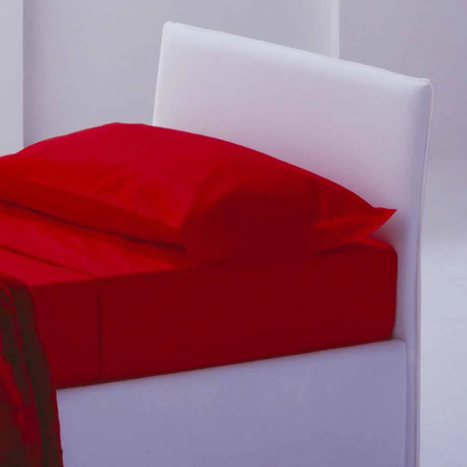 Single bed with headboard, iron and wood structure Line by Bolzan Viadurini