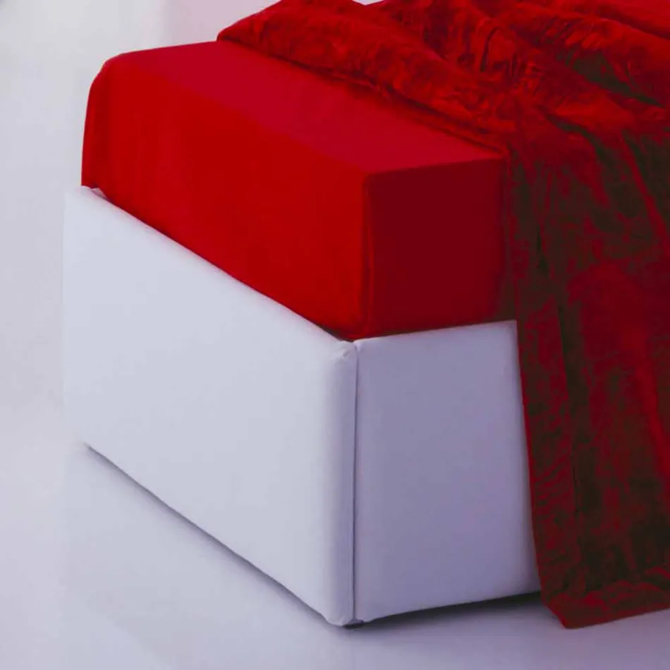 Single bed with headboard, iron and wood structure Line by Bolzan Viadurini