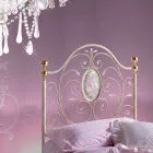 Single Bed in Wrought Iron Turquoise Viadurini