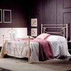 Queen size bed and a half square wrought iron hammered Claudia Viadurini