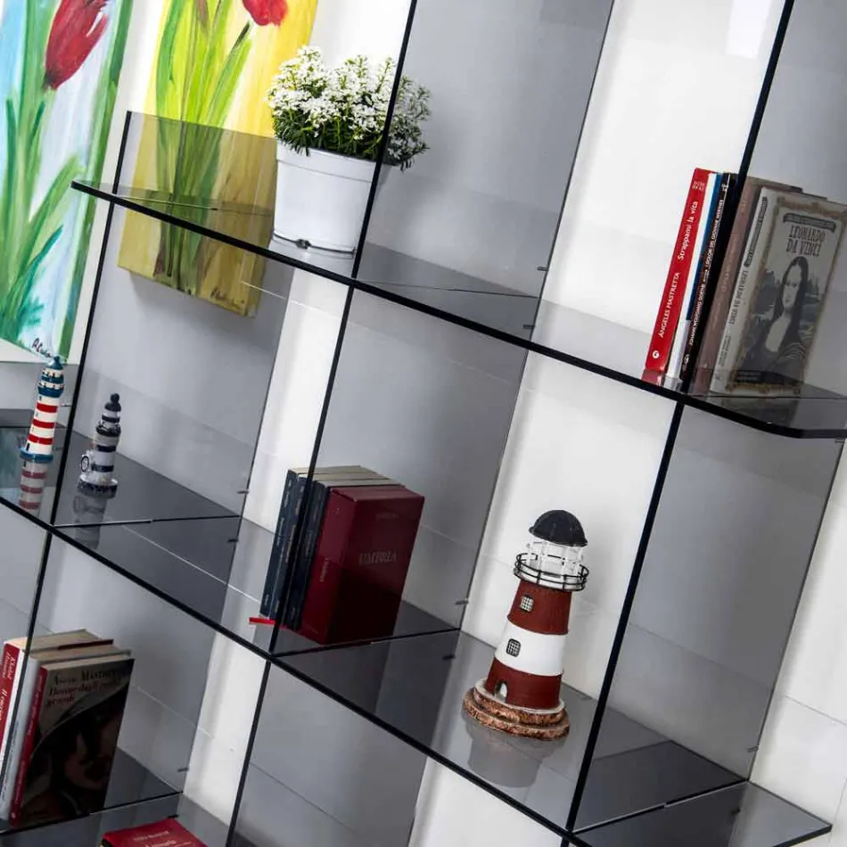 Smoke wall book Sfera3 L180 x H180 x P30 cm, made in Italy Viadurini