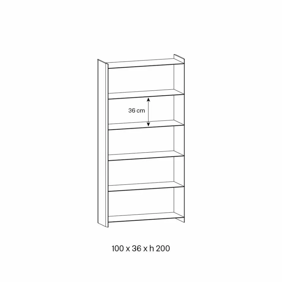 Wall or Freestanding Bookcase in Extraclear Glass Design 6 Shelves - Ramen Viadurini