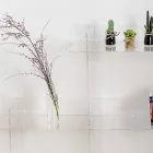 Sphere3 L180 x H180 x P30 cm transparent bookcase, made in Italy Viadurini