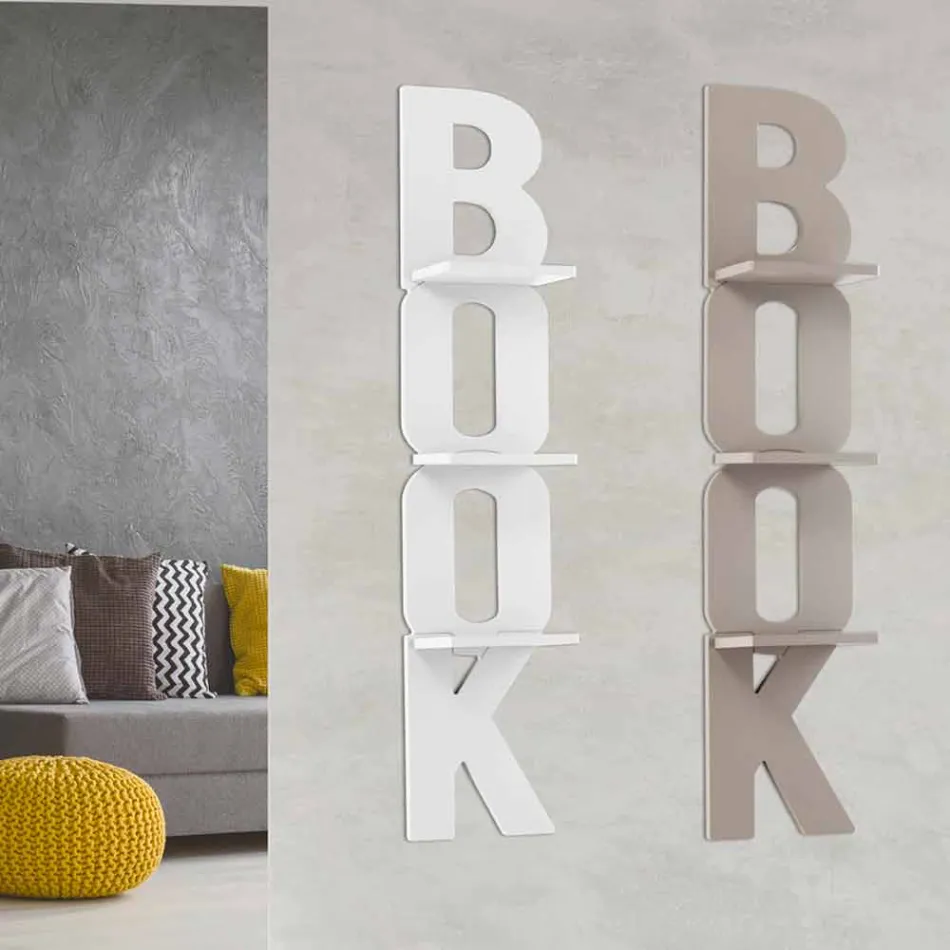 Wall bookcase with a handmade design in Italy 3 Nicla shelves Viadurini