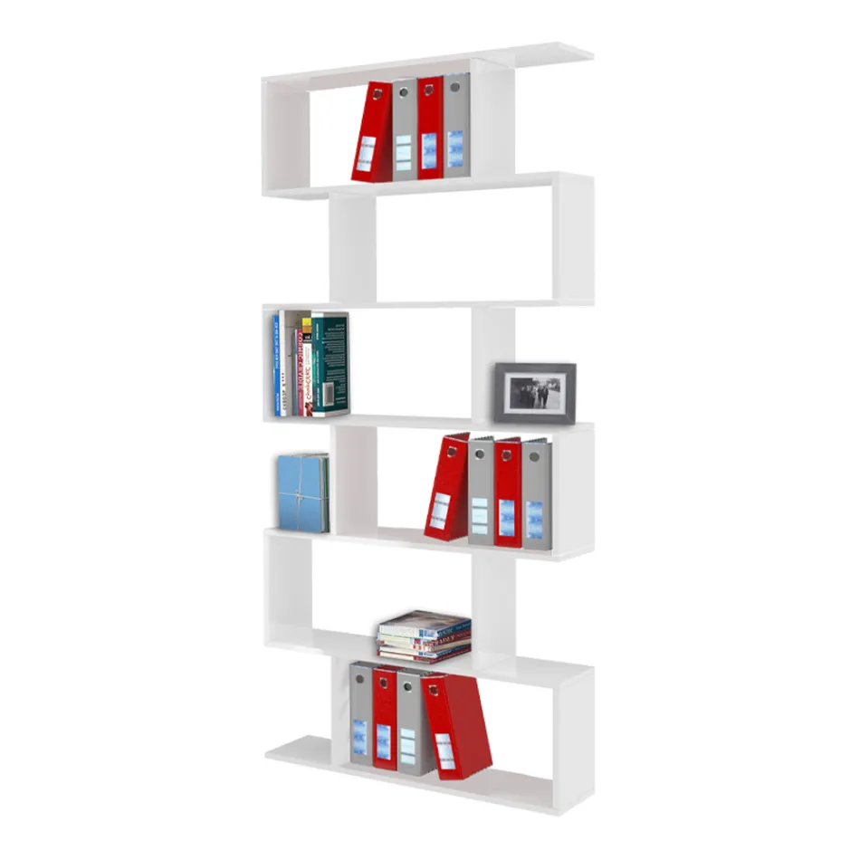 Vertical Design Wall Bookcase Living Room in Wood 3 Finishes - Minetta Viadurini