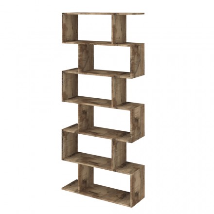 Vertical Design Wall Bookcase Living Room in Wood 3 Finishes - Minetta Viadurini