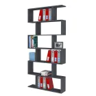 Vertical Design Wall Bookcase Living Room in Wood 3 Finishes - Minetta Viadurini