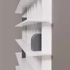 Shabby Chic Wall Bookcase in Design White Ash Wood - Babele Viadurini