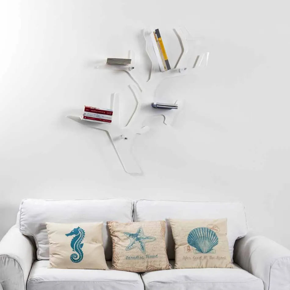 Contemporary white wall shelf Carol, made in Italy Viadurini