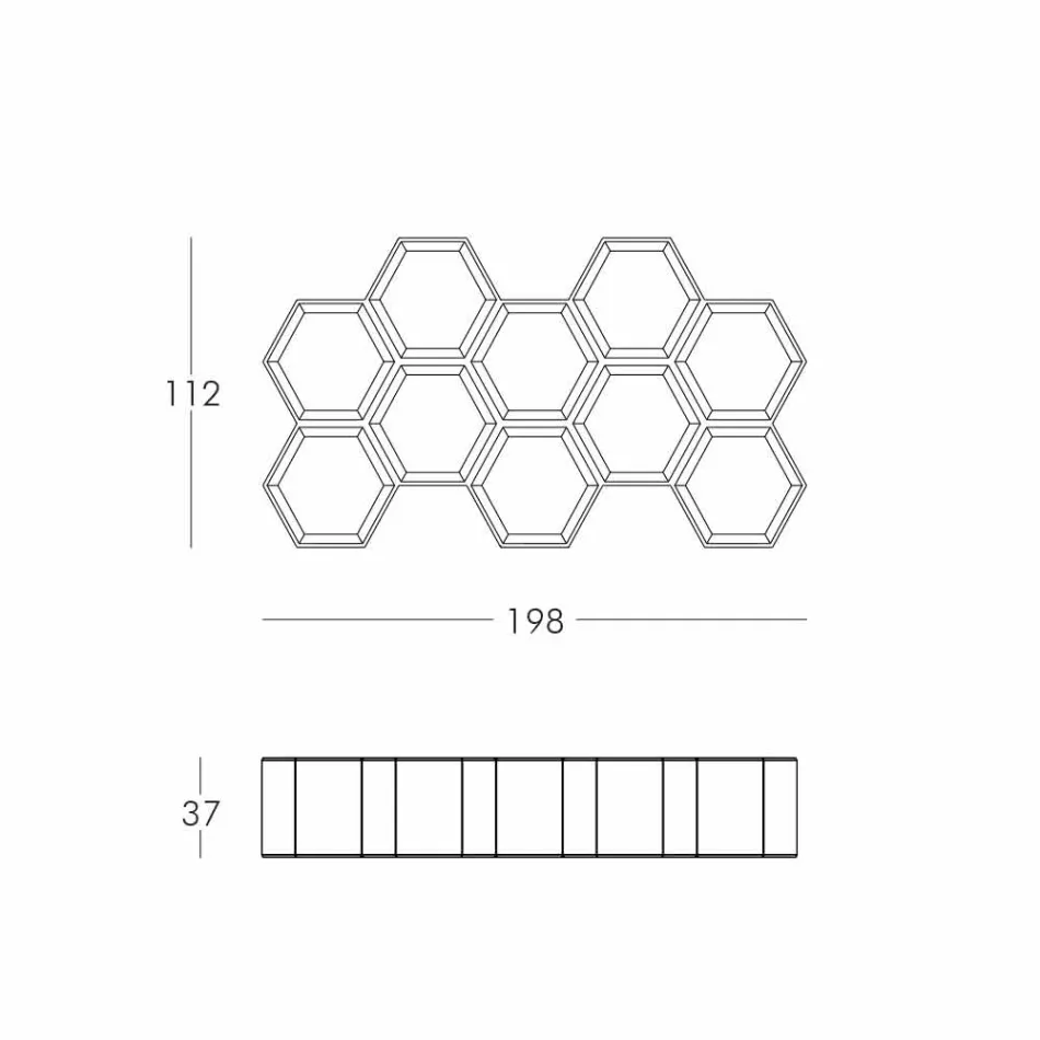 Slide Hexa colored wall bookcase made in Italy Viadurini