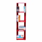 Modern Floor Bookcase Iron Black, Red, White or Gray Made in Italy - Pls Viadurini