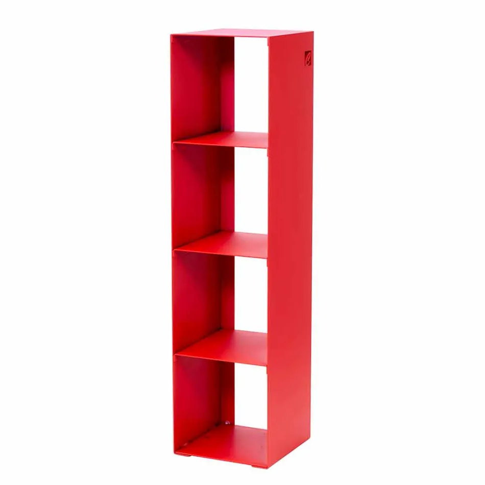 Modern Floor Bookcase Iron Black, Red, White or Gray Made in Italy - Pls Viadurini