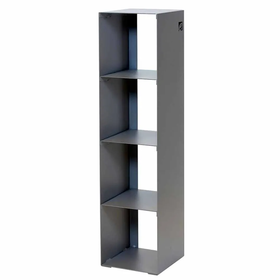 Modern Floor Bookcase Iron Black, Red, White or Gray Made in Italy - Pls Viadurini