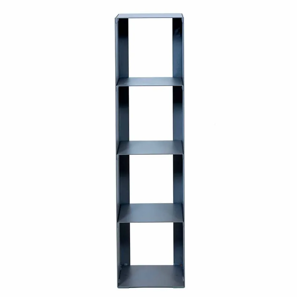 Modern Floor Bookcase Iron Black, Red, White or Gray Made in Italy - Pls Viadurini