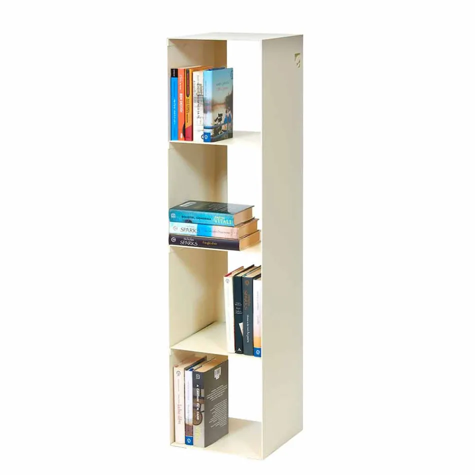 Modern Floor Bookcase Iron Black, Red, White or Gray Made in Italy - Pls Viadurini