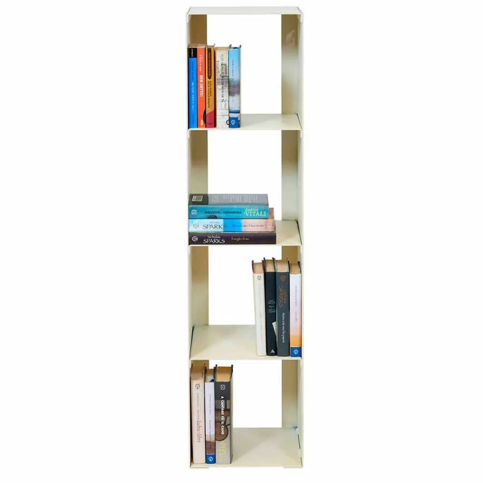 Modern Floor Bookcase Iron Black, Red, White or Gray Made in Italy - Pls Viadurini