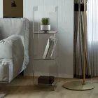 Freestanding Bookcase in Transparent or Smoked Acrylic Crystal - Icaria Viadurini