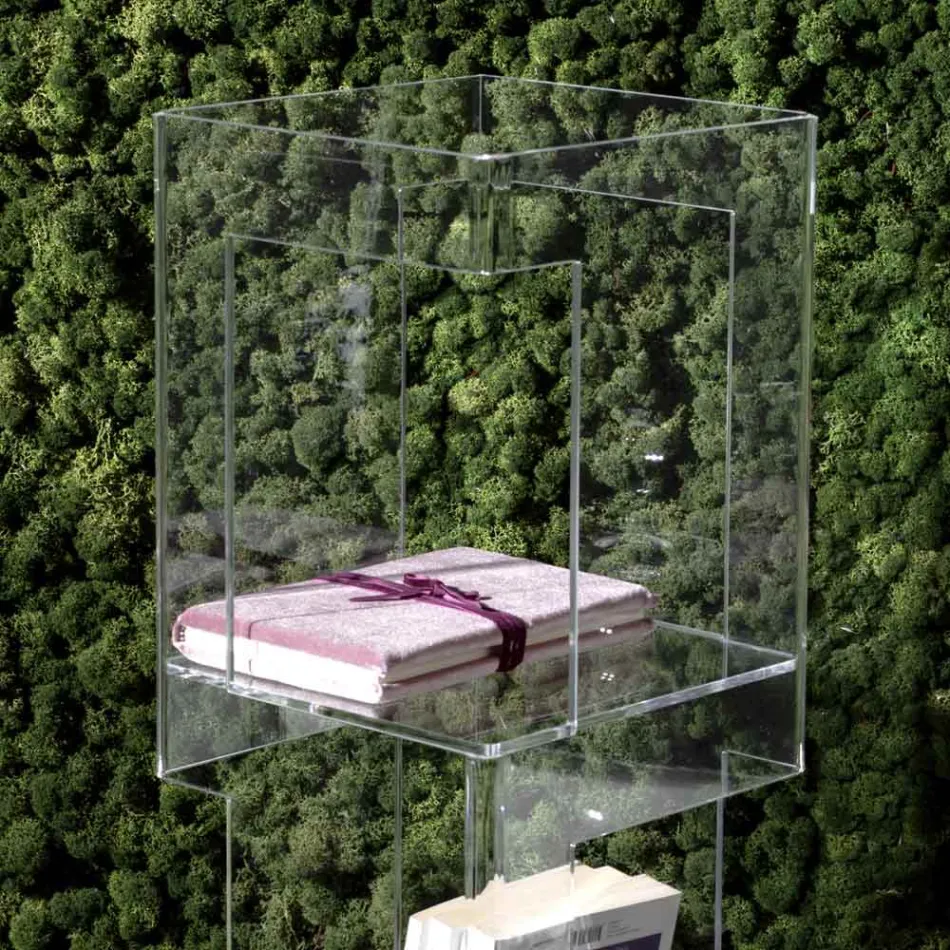 Freestanding Bookcase in Transparent or Smoked Acrylic Crystal - Icaria Viadurini