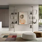 Painted Metal Bookcase with Adjustable Legs Made in Italy - Fernanda Viadurini