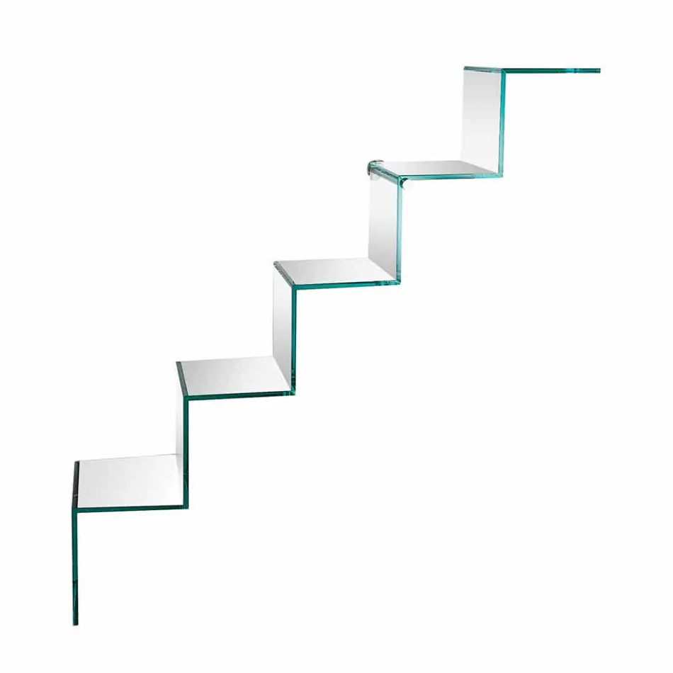 Bookcase for Objects on the Wall Original Design in Glass Ladder - Volano Viadurini